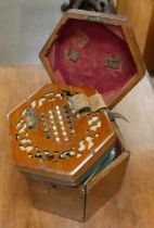 A 19th Century Wheatstone musical concertina squeeze box, with ivory keys, With non-transferable
