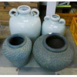 Two pairs of pottery vases