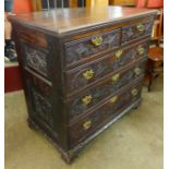 An 18th Century Welsh carved oak chest of drawers