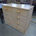 A Victorian pine chest of drawers