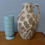 A Scheurich Keramik ceramic fat lava jug and one other