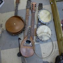 Assorted string instrument parts