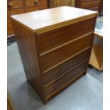 A teak chest of drawers