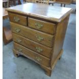 A miniature/apprentice style George III style oak chest of drawers