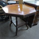 A Victorian Gillows style walnut octagonal centre table