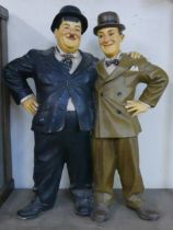 A painted Laurel and Hardy figure