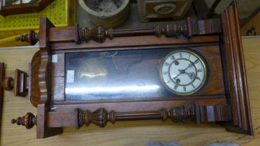 A 19th Century walnut Vienna wall clock