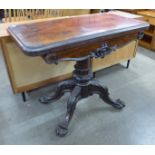 A George IV rosewood D-shaped fold over games table