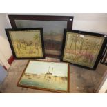 Two North African oils, landscapes and two tapestriues