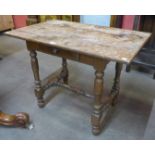 A Dutch oak single drawer side table