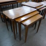 A Fyne Ladye's afromosia nest of tables, designed by Richard Hornby and retailed by Heals