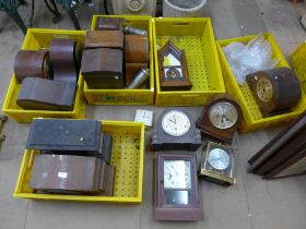 Five boxes of assorted mantel clocks