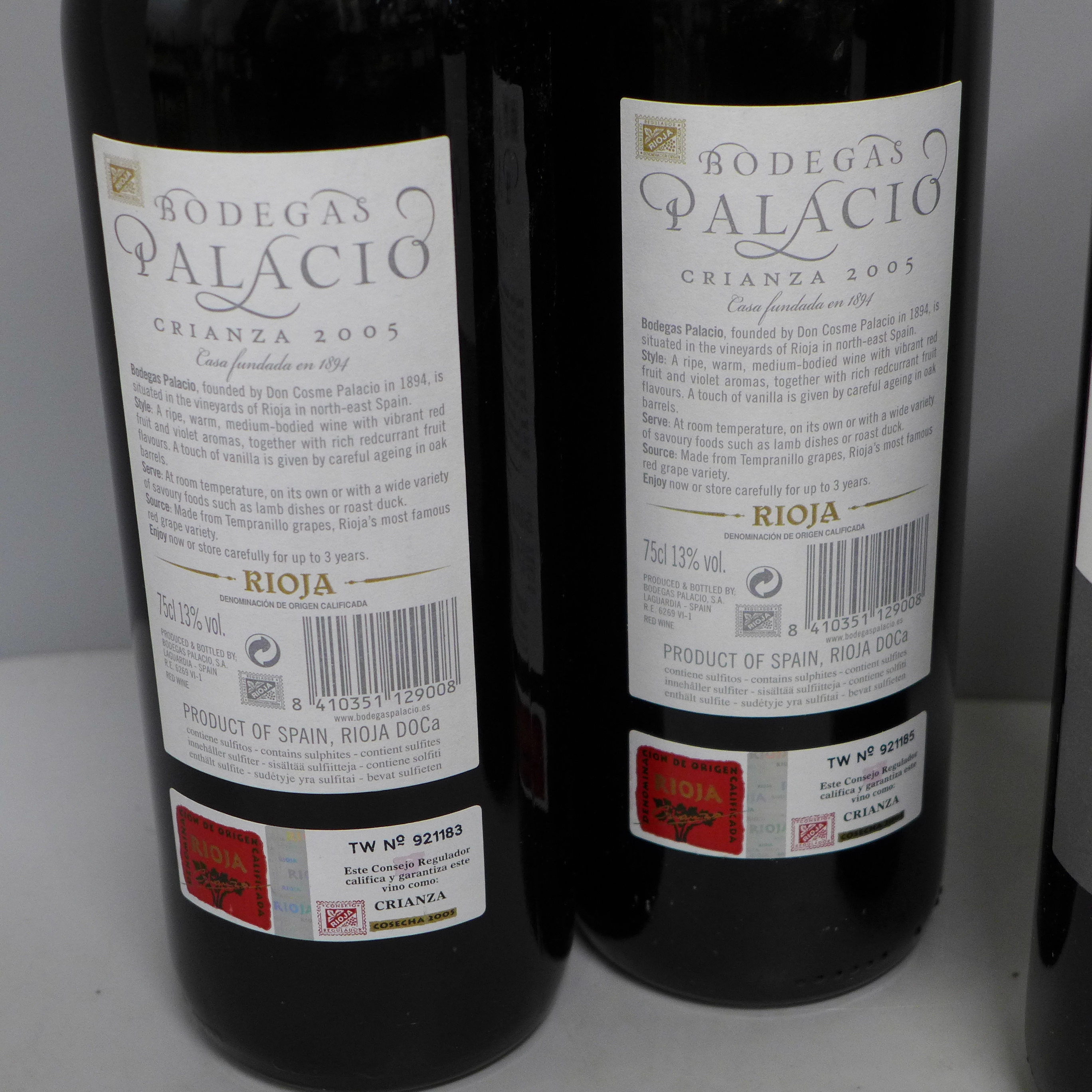 Six bottles, Rioja Crianza, Bodegas Palacio, 2005 - Image 2 of 2