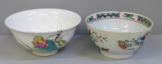 Two Chinese bowls, both a/f