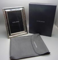 A Georg Jensen silver photograph frame, hallmarked Sheffield 2015, 14.5cm wide, boxed