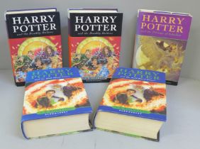 Books; four Harry Potter first editions and one other - Prisoner of Azkaban