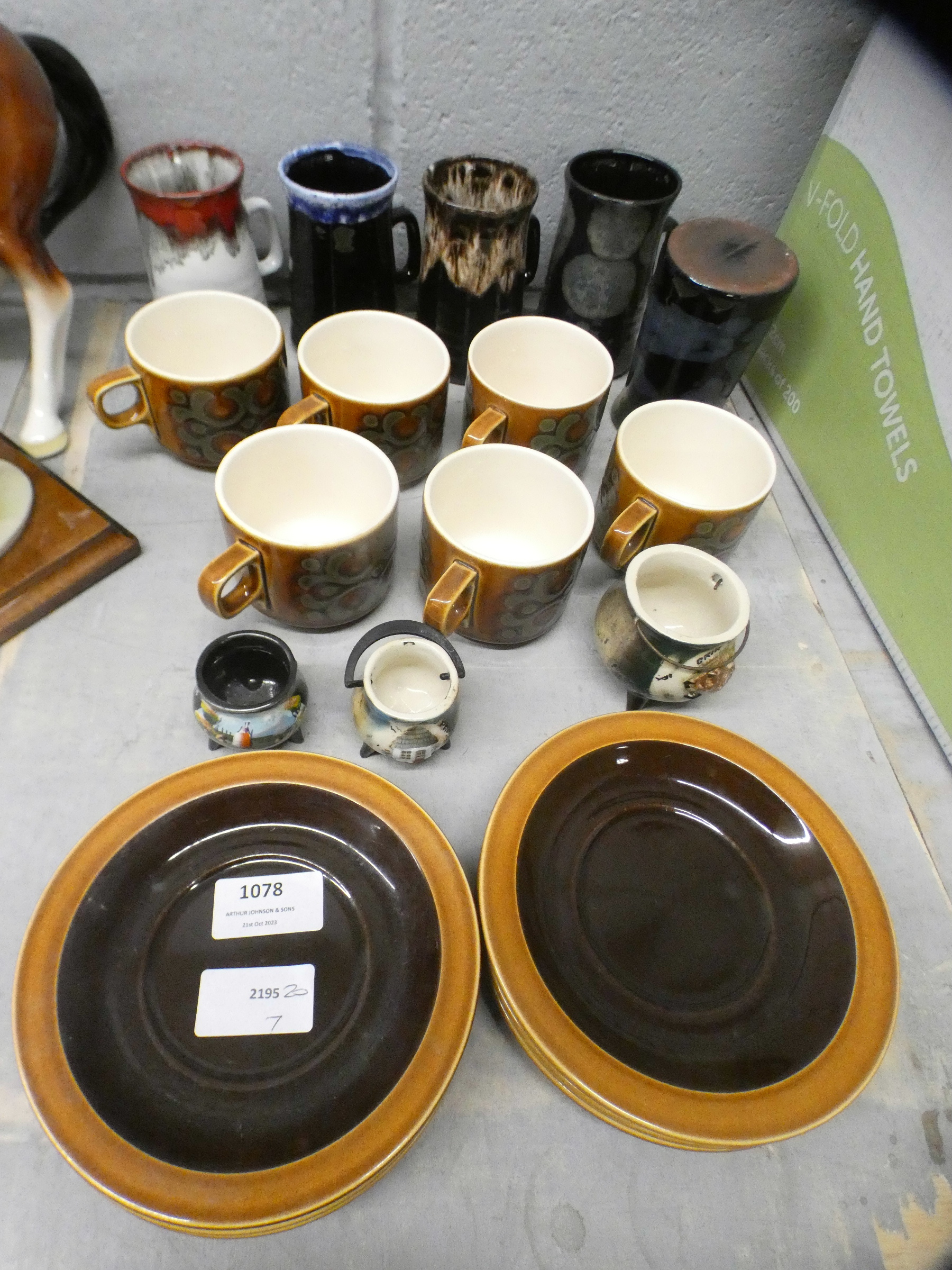A collection of Hornsea and five studio pottery mugs, etc. **PLEASE NOTE THIS LOT IS NOT ELIGIBLE