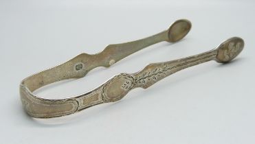 A pair of 19th Century silver sugar bows, 34g