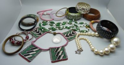 Costume jewellery including bangles