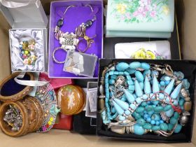 A large box of costume jewellery