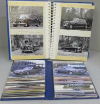 Two albums of promotional car photographs; Rolls-Royce (71) and Ford (38)