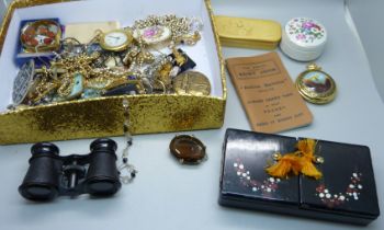 Costume jewellery, pocket watches and other items