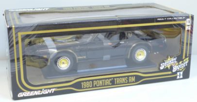 A Greenlight 1980 Pontiac Trans Am Smokey and The Bandit 2 car, boxed