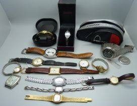 Fourteen wristwatches, (some a/f, including Timex lacking back)