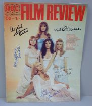 Horror autographs on Film Review magazine; Ingrid Pitt, Pippa Steele, Kate O'Mara, Madeline Smith