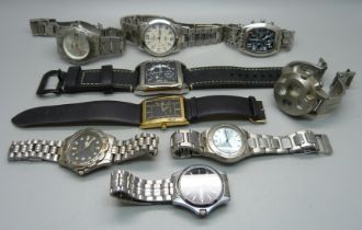 Nine gentleman's wristwatches