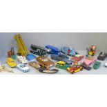 A collection of Dinky and Corgi die-cast model vehicles