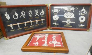 Three framed mariner knots displays **PLEASE NOTE THIS LOT IS NOT ELIGIBLE FOR POSTING AND PACKING**