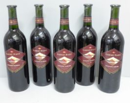 Five bottles of wine, Garnet Point 1998 Zinfandel