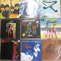 A collection of LP records including The Beatles, Police, Mike Oldfield, Paul McCartney, etc. (30