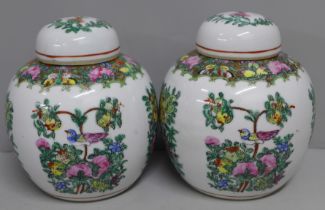 A pair of Chinese (Hong Kong) ginger jars