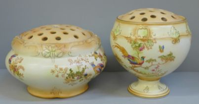 Two Crown Ducal large posy bowls
