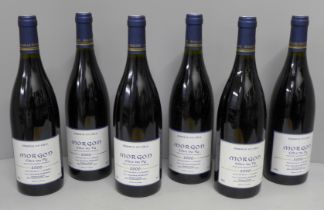 Six bottles, Morgon Cte Du Py, 2000, oak barrels