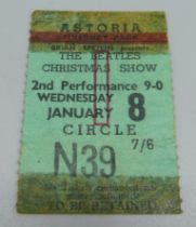 A The Beatles ticket stub, Astoria Finsbury Park, Brian Epstein presents The Beatles Christmas Show,