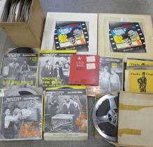 Laurel & Hardy interest; a collection of Super 8 8mm Laurel & Hardy film reels and two Charlie