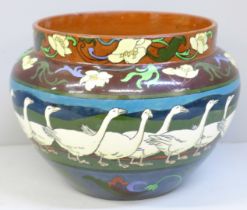 A Foley Intarsio bowl decorated with Geese