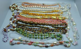 Assorted bead necklets