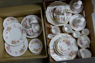 A collection of Royal Crown Derby Derby Posies including eleven cups and saucers, side plates and