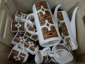 A J & G Meakin Maori coffee set with additional cups and coffee pot