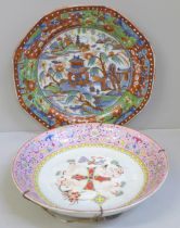 A hand painted Chinese plate and dish