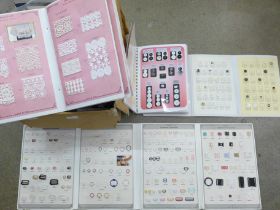 A large collection of Button Sales sample cards in folders, also albums of Lace Sales samples, Nylon