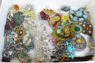 A case of vintage costume jewellery