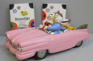 A Villeroy & Boch Benedikt and Friends Oldtimer Pink automobile, 24cm, with box and papers