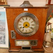 A vintage oak cased British Profit Sharer clock game
