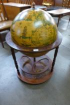 An Italin terrestrial globe cocktail cabinet/trolley