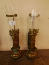 Two G.W.R. brass railway carriage lamps